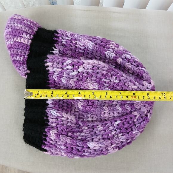 Black \'n\' Purple Tones Slouchy with a Brim OSFM premade newsboy slouch hat boho main image 7